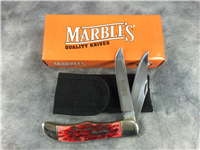 MARBLE'S QUALITY KNIVES MR129 Red Jigged Bone Folding Hunter Knife *Discontinued*