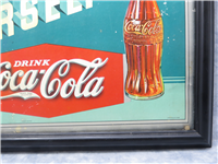 1935 REFRESH YOURSELF Drink Coca-Cola 13x21" Framed Lithograph Advertising Sign