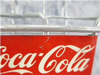 'Enjoy Coca-Cola While You Shop' Aluminum Metal 2 Bottle Grocery Store Shoppiong Cart Wire Holder