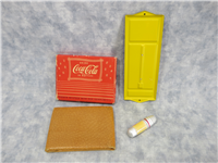 Vintage Coca-Cola Pigskin Wallet, Wall Thermometer & Sewing Kit Container w/ Thimble Lid Lot