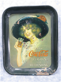 Vintage Metal Lithograph Coca-Cola Serving Tray Lot of 3 