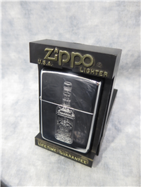 JIM BEAM BOTTLE Laser Engraved Polished Chrome Lighter (Zippo, #250JB, 1995)