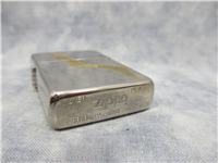 DIAGONAL PATTERNS Laser Engraved Silver Plate Lighter w/ Gold Inlay (Zippo, 1993)