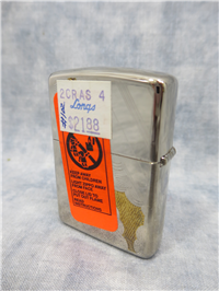 DIAGONAL PATTERNS Laser Engraved Silver Plate Lighter w/ Gold Inlay (Zippo, 1992)