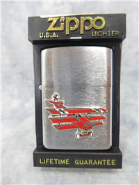 RED BARON PLANE Emblem Brushed Chrome Lighter (Zippo, 1992)