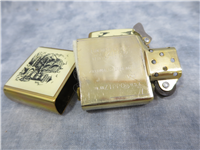 SHIP SCRIMSHAW Polished Brass Lighter (Zippo, 1991)