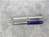 PIPER AIRCRAFT Cobalt Blue, Silver, Matte Silver Colored Ball Point Pen Lot of 2