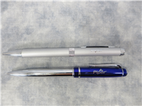 PIPER AIRCRAFT Cobalt Blue, Silver, Matte Silver Colored Ball Point Pen Lot of 2