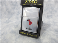 RED VARGA GIRL (WINDY) Polished Chrome Lighter (Zippo, 1993-1995)  