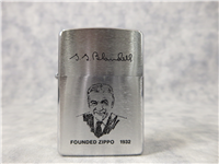 GEORGE GRANT BLAISDELL Founded Zippo 1932 Brushed Chrome Lighter (Zippo, 1990)
