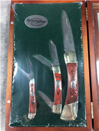 REMINGTON Sportsman Series Commemorative 3 Knife Set in Wood Presentation Box