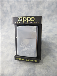 HAWAII/BIRD OF PARADISE Laser Engraved Polished Chrome Lighter (Zippo, 1993)