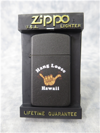 HANG LOOSE HAWAII Matte Black Slim Lighter (Zippo, 1992)
