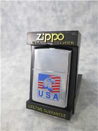 AMERICAN EAGLE/USA FLAG Polished Chrome Lighter (Zippo, 2001)