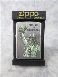 STATUE OF LIBERTY/FROM SEA TO SHINING SEA Street Chrome Lighter (Zippo, 2001)
