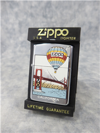 CALIFORNIA GOLDEN GATE BRIDGE/HOT AIR BALLOON Polished Chrome Lighter (Zippo, 1993)