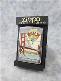 SAN FRANCISCO GOLDEN GATE BRIDGE/HOT AIR BALLOON Polished Chrome Lighter (Zippo, 1994)