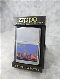 DALLAS TEXAS SKYLINE SUNSET Polished Chrome Lighter (Zippo, 1992)