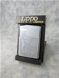 U.S. MARINE CORPS Laser Engraved Polished Chrome Lighter (Zippo, 1996)
