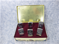ZIPPO ANNIVERSARY SERIES 1932-1992 COLLECTORS EDITION Laser Engraved Polished Chrome Lighter Set of 6 (Zippo, 1991/1992)  