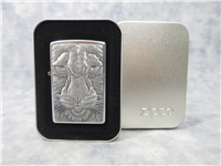 TIGER FACE Pewter Emblem Street Chrome Lighter (Zippo, #20287, 2003)  