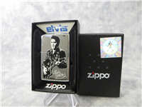 ELVIS PRESLEY PLAYING GUITAR Polished Chrome Lighter (Zippo, 2000)  
