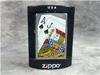 TREVCO BLACK JACK Playing Cards Brushed Chrome Lighter (Zippo 200, 2005)  