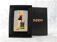 CAMEL 'The Fifties' Pinup Girl Brushed Chrome Lighter (Zippo, CZ160, 1997)