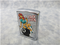 LADY LUCK Poker/8 Ball Polished Chrome Lighter (Zippo, 2004)