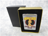 HEAVY DATE Nose Art Pinup Girl Polished Chrome Lighter (Zippo, 2003)