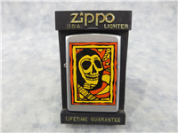 CAPED SKULL WITH SICKLE Satin Chrome Lighter (Zippo, 2004)