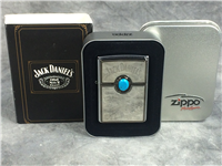 JACK DANIELS Turquoise Stone High Polished & Brushed Chrome Lighter (Zippo 20675, 2004)