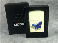 BUTTERFLY Emblem Cream Matte Lighter (Zippo 24676, 2006) Sealed