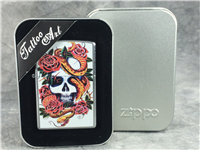 BLOOMING DEATH TATOO ART Color Print Street Chrome Lighter (Zippo, 2007) Sealed Mint