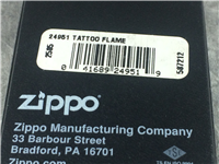 TATTOO FLAME Double Sided Black Ice Lighter (Zippo 24951, 2010) Sealed Mint
