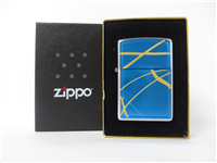 STRING PAINT BLUE Emblem Brushed Chrome Lighter (Zippo, 20177, 2002)