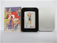 PISTOL PACKIN' PRETTY Satin Chrome Lighter (Zippo, Petty Pretty Girl Collection #647, 2001)