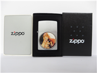 CARROLL BAKER Emblem Pin Up Satin Chrome Lighter (Zippo, 2005)
