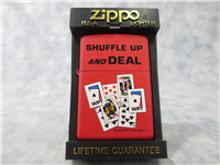 SHUFFLE UP AND DEAL Matte Red Lighter (Zippo, 20985, 2004-2005)