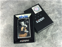 ELVIS PRESLEY HOLDING GUITAR Street Chrome Lighter (Zippo 28431, 2013)  