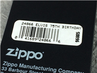 ELVIS PRESLEY 75TH BIRTHDAY Black Matte Lighter (Zippo 24866, 2009)  