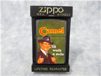 Camel I'D WALK A MILE Technigraphic Chip Advertisement Matte Black Lighter (Zippo, 1997)  