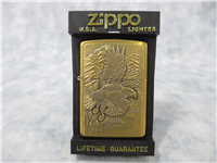 THE AMERICAN EAGLE Emblem 2-Sided Brushed Brass Lighter (Zippo, 1995)  