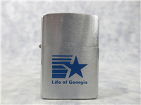 LIFE OF GEORGIA Brushed Chrome Insurance Advertising Lighter (Zippo, 1980)