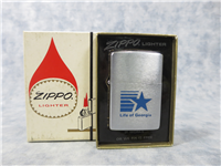 LIFE OF GEORGIA Brushed Chrome Insurance Advertising Lighter (Zippo, 1980)