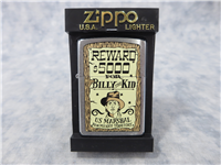 BILLY THE KID $5000 REWARD POSTER Brushed Chrome Lighter (Zippo, 1995)