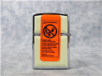 LUCKY/FOUR LEAF CLOVER Cream Ultralite Chip Polished Chrome Lighter (Zippo, 1999)