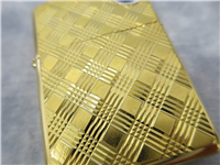 Diamond Cut PLAID/LATTICE EMBLEM Gold Plated Lighter (Zippo, 1999)