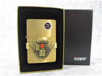 ZIPPO FLAME/WINGS LOGO Emblem Brushed Brass Pat. 2032695 Replica Lighter (Zippo, 1994)
