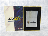 LAMINA SYSTEM Advertising Brushed Chrome ZipLight Pocket Flashlight w/ Lighter Case (Zippo, 1996)